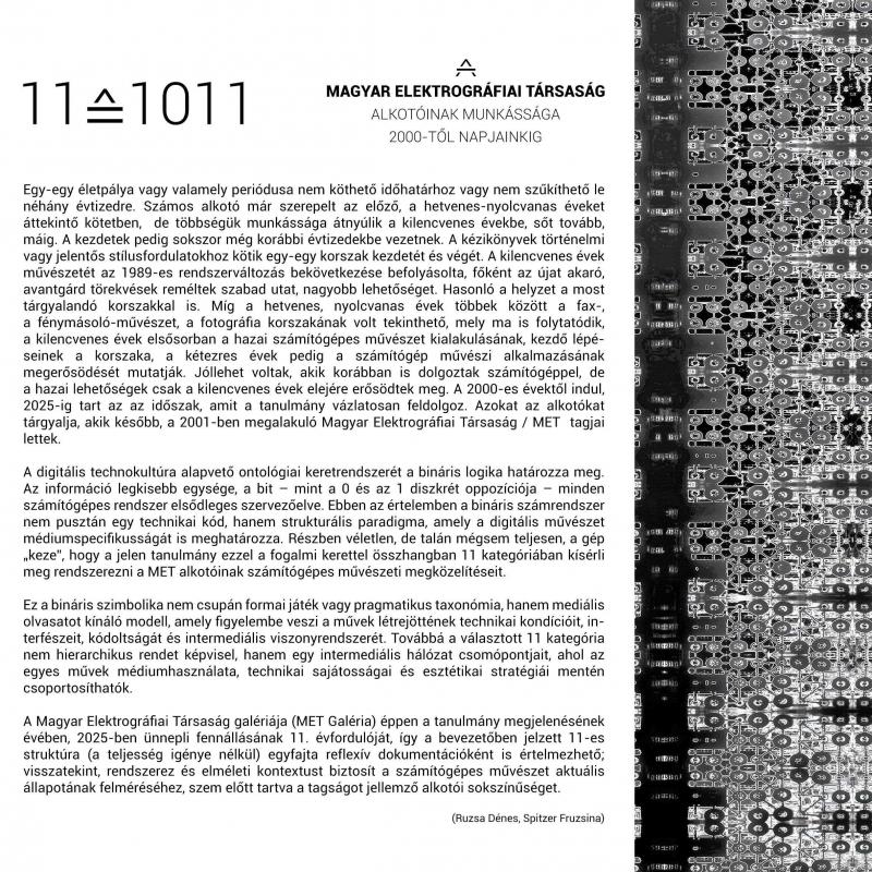 11 ≙ 1011 – A Magyar Elektrográfiai Társaság alkotóinak munkássága 2000-től napjainkig