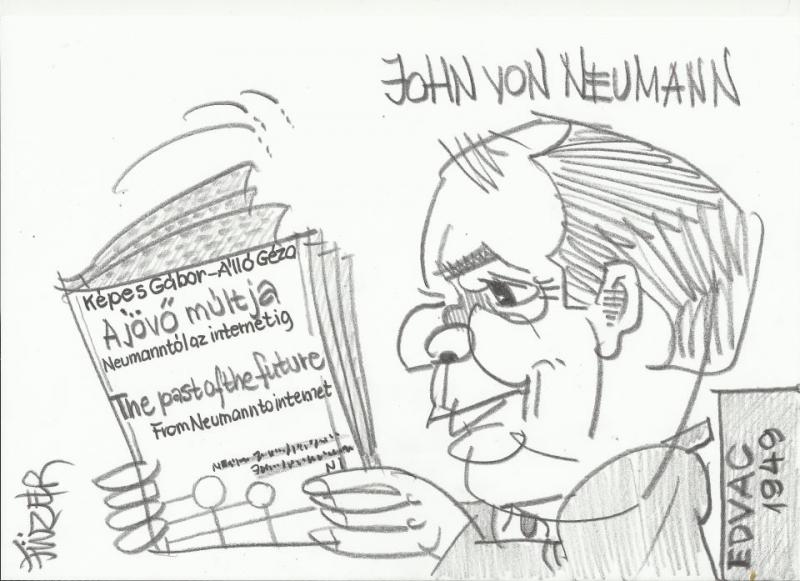 Füzér József karikatúrája Neumann Jánosról
