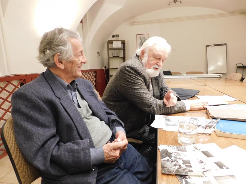Szelezsán János és Dömölki Bálint az NJSZT-ben, 2019 januárjában, az M-3 60. szülinapjára készülve. Fotó: Képes Gábor